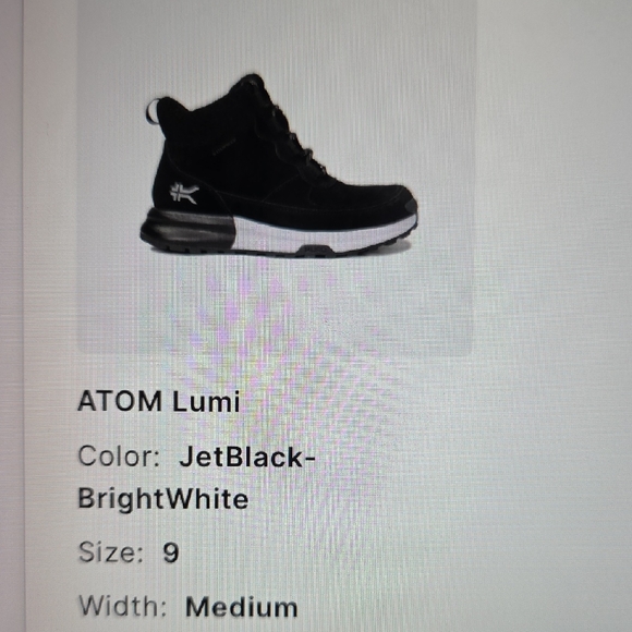 NWOB KURU ATOM Lumi Jet Black Athletic Shoes Size 9 - Picture 3 of 11